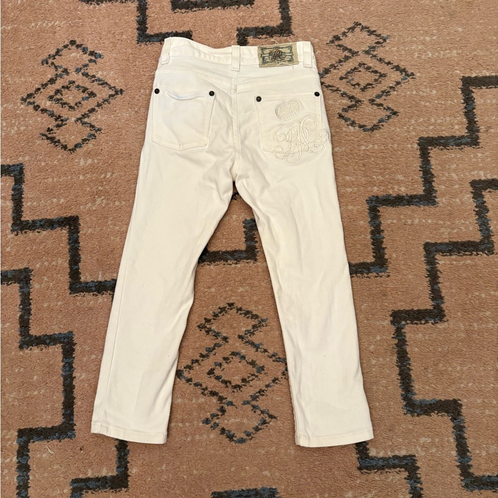 White Embroidered Jeans